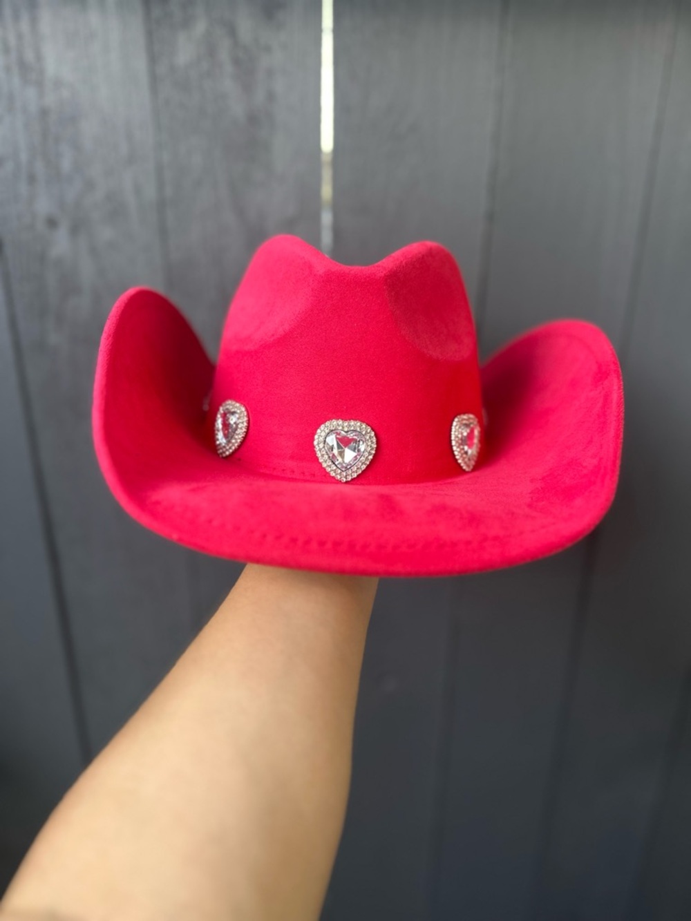 ❤️ New! Red Women’s Cowboy Hat w/ Heart Rhinestones 🤠✨